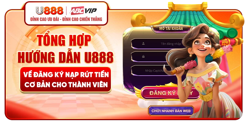 Tổng hợp hướng dẫn U888 về đăng ký nạp rút tiền cơ bản cho thành viên
